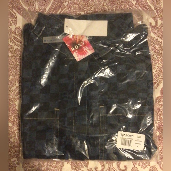 NWT Roxy Blue Wave Club Denim Shirt - Picture 13 of 16